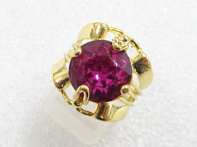 JAPANESE KIMONO / ANTIQUE COLORED STONE RING (SIZE 9)